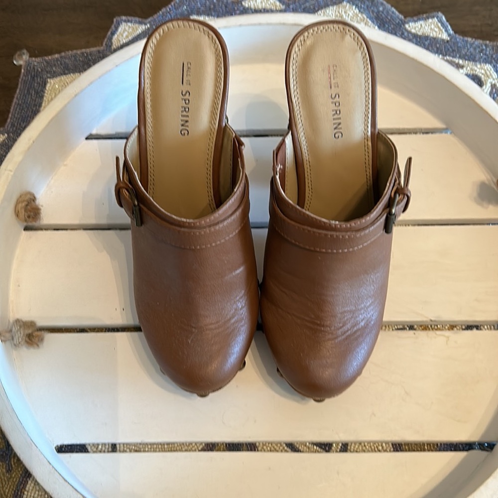 CALL IT SPRING brown studded clogs size 6.5 - Picture 4 of 12